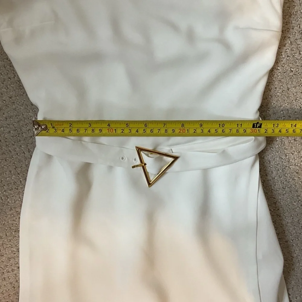 Amanda Uprichard Santos Belted Romper in White Size XS - Picture 8 of 9